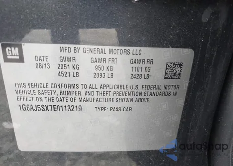 2014 Cadillac Ats Performance from USA, damaged, VIN 1G6AJ5SX7E0113219